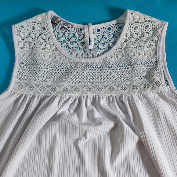 Oxygen blouse lase shoulder white women's size S - Picture 2 of 8
